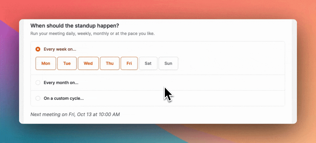 Powerful scheduling options